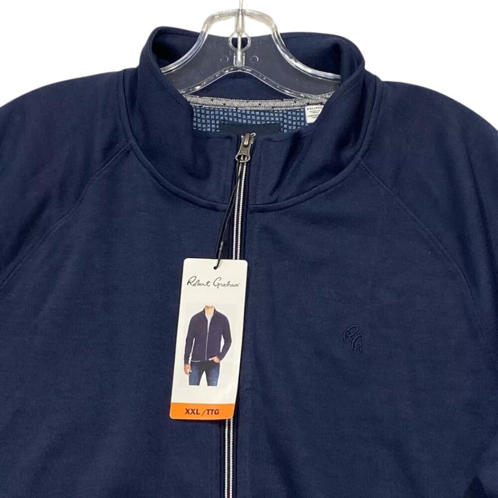 NEW Robert Graham Deluxe Knit Lightweight Jacket | Navy - Picture 4 of 13